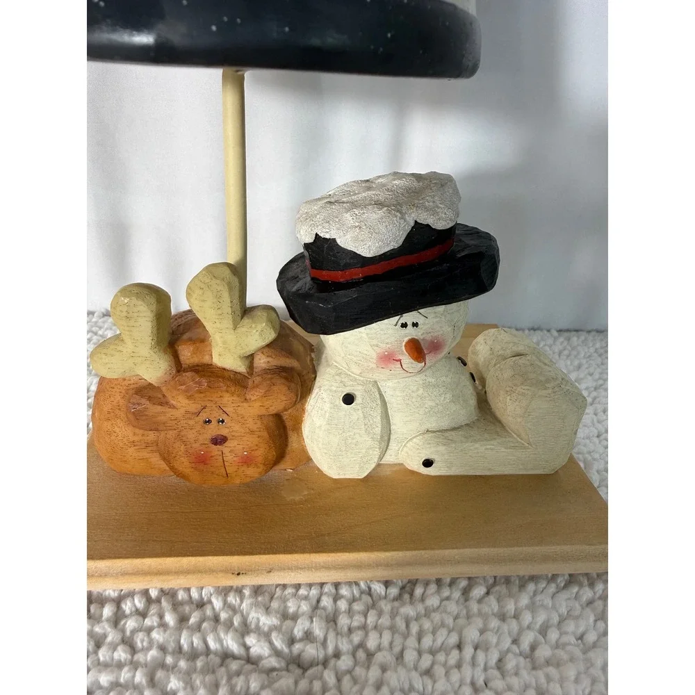 Decorative Snowman Reindeer Tealight Candle Holder‎ Rustic Christmas Decor